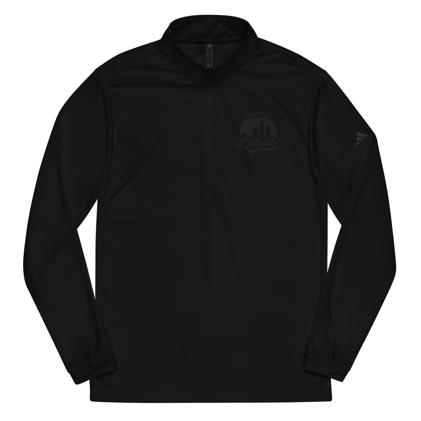 Vintage Detroit Techno Black Logo Quarter zip pullover